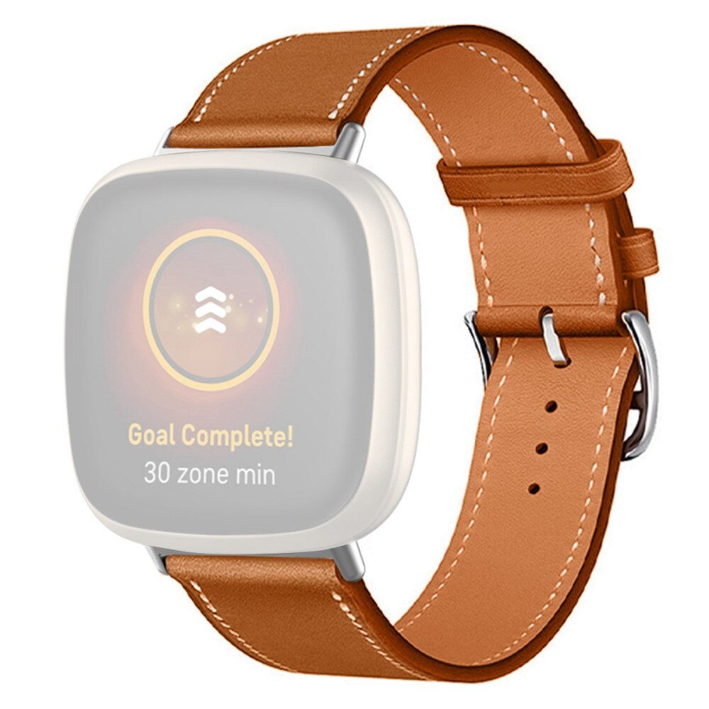 Fitbit Sense 2 Leather Strap Brown