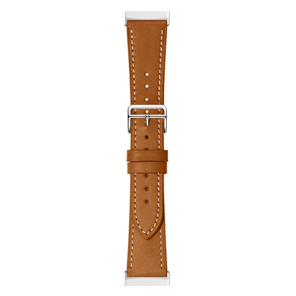 Fitbit Versa 4 Leather Strap Brown