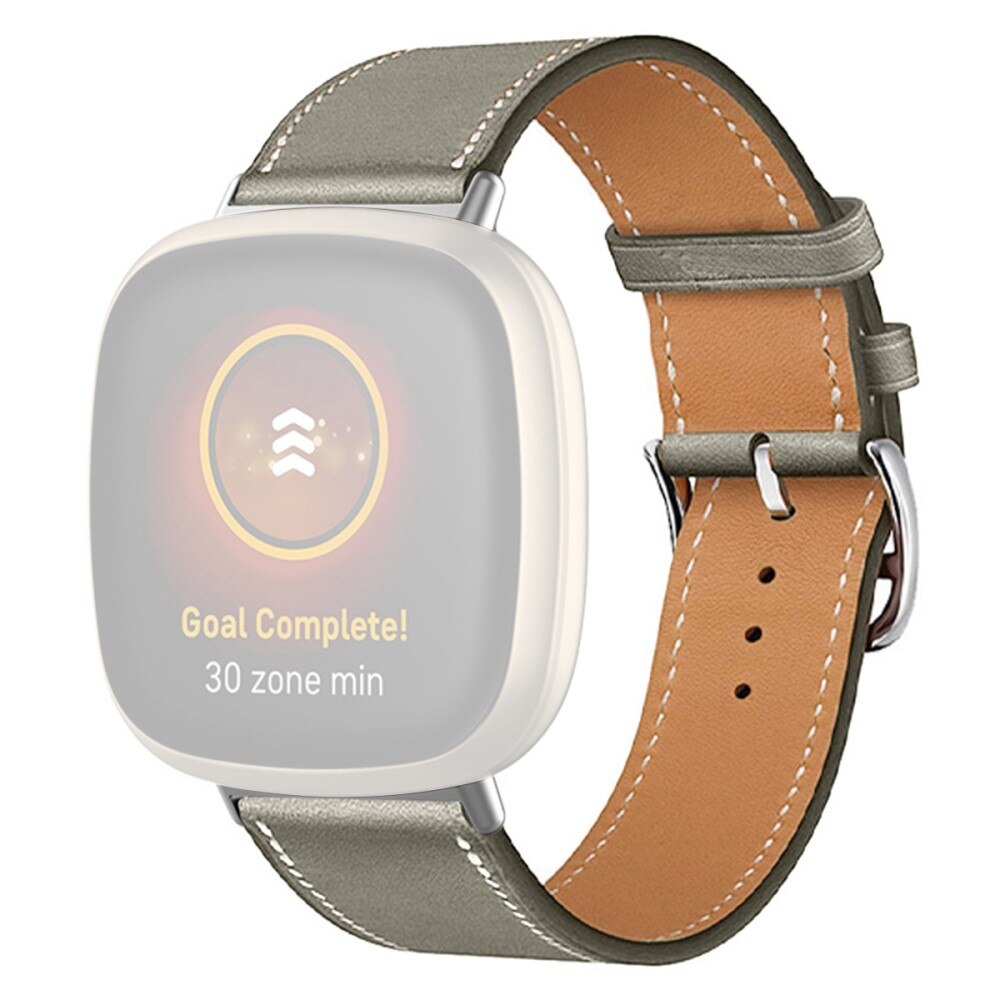 Fitbit Versa 4 Leather Strap Grey