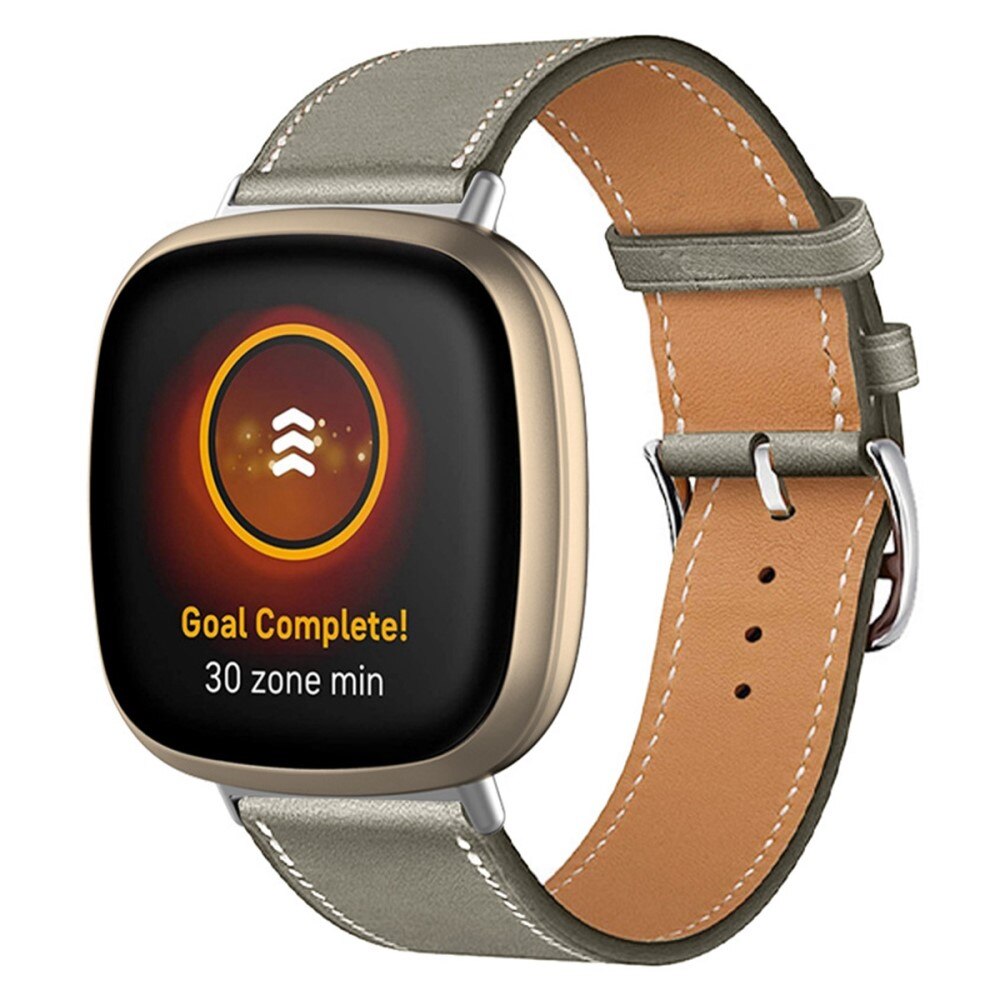 Fitbit Versa 4 Leather Strap Grey