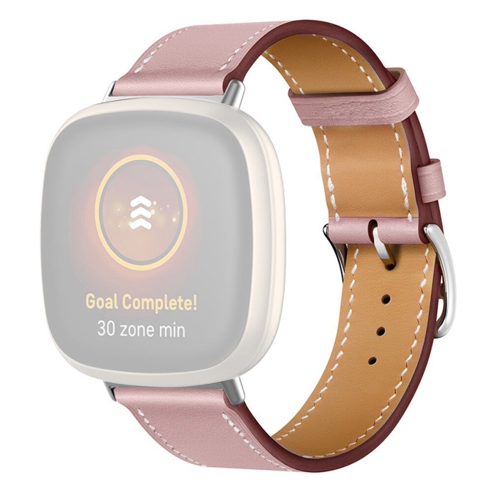 Fitbit Versa 4 Leather Strap Pink