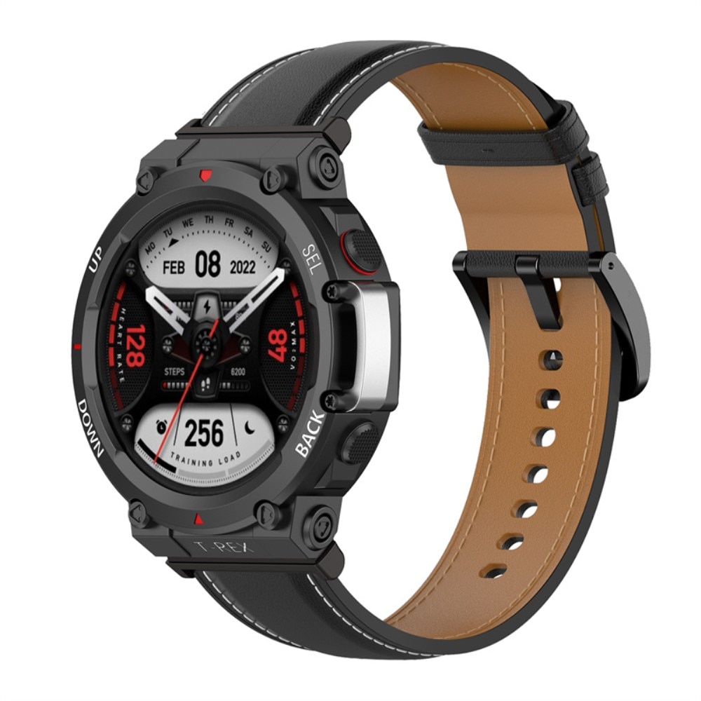 Amazfit T-Rex 2 Leather Strap Black