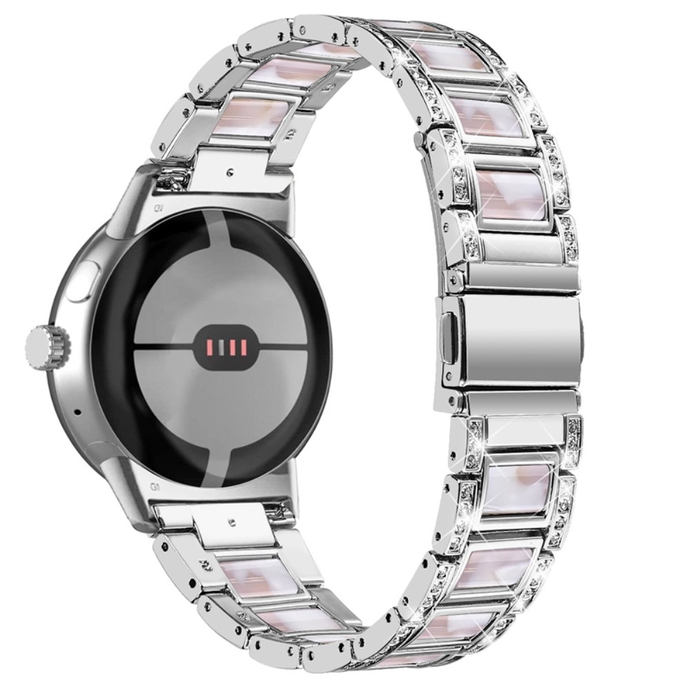 Diamond Bracelet Google Pixel Watch 2 Silver Pearl