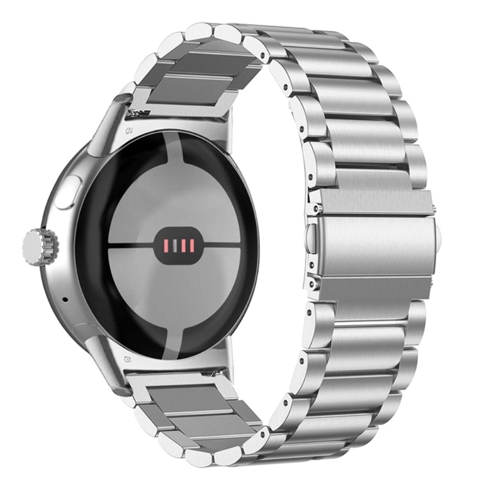 Silver 2 Metal Pixel Google Watch Band