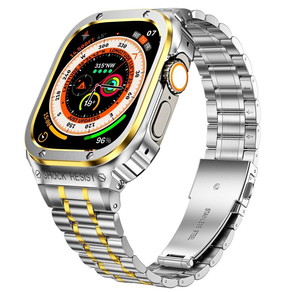 Apple Watch 44mm Full Metal Band Silver/Gold