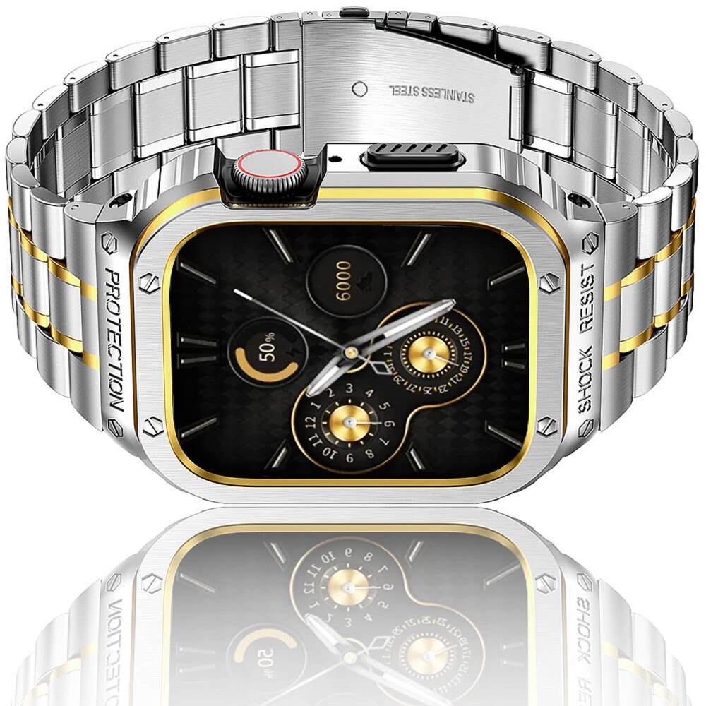 Apple Watch 44mm Full Metal Band Silver/Gold