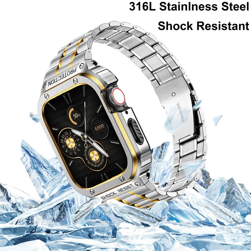 Apple Watch 44mm Full Metal Band Silver/Gold