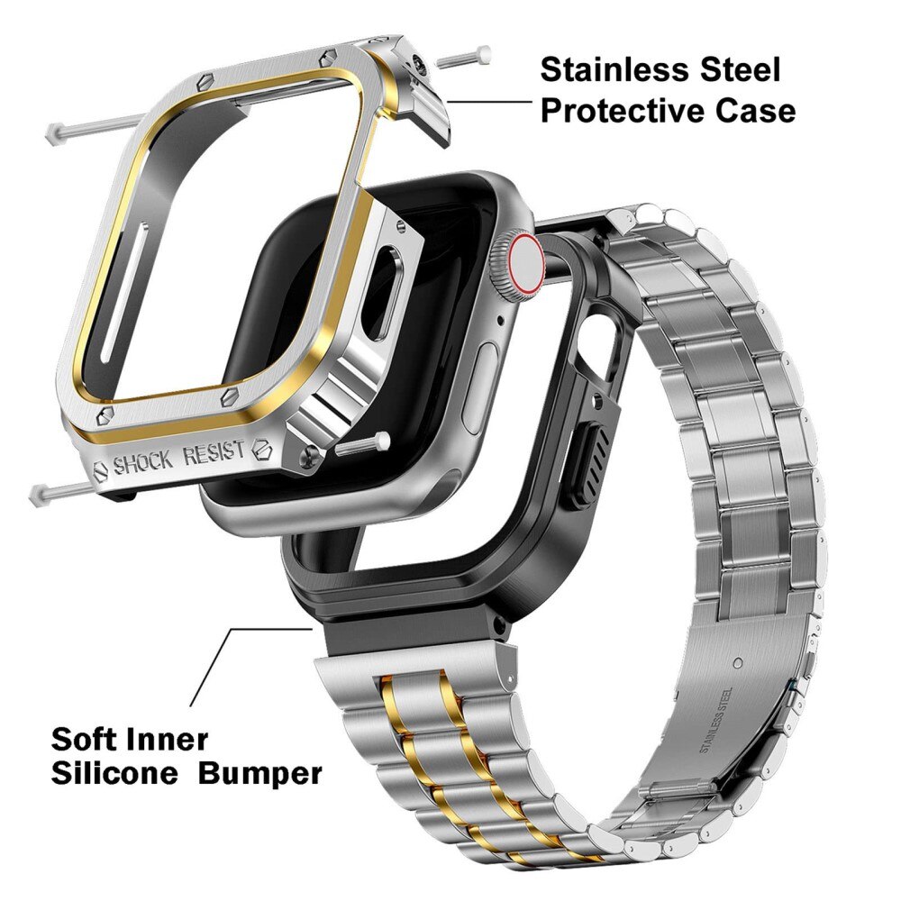 Apple Watch 44mm Full Metal Band Silver/Gold