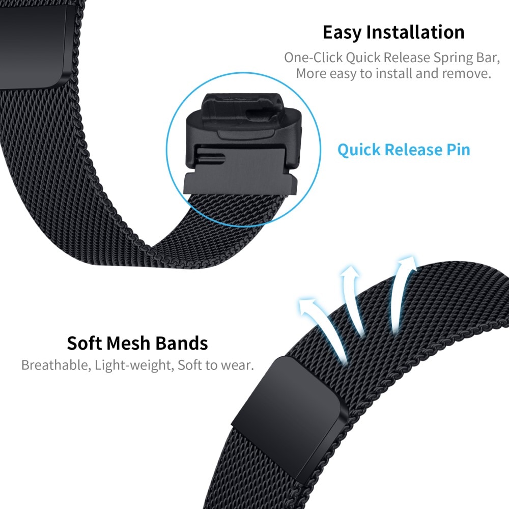 Fitbit Inspire 3 Milanese Loop Band Black