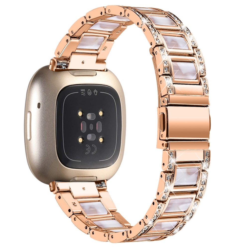 Diamond Bracelet Fitbit Sense 2 Rosegold Pearl