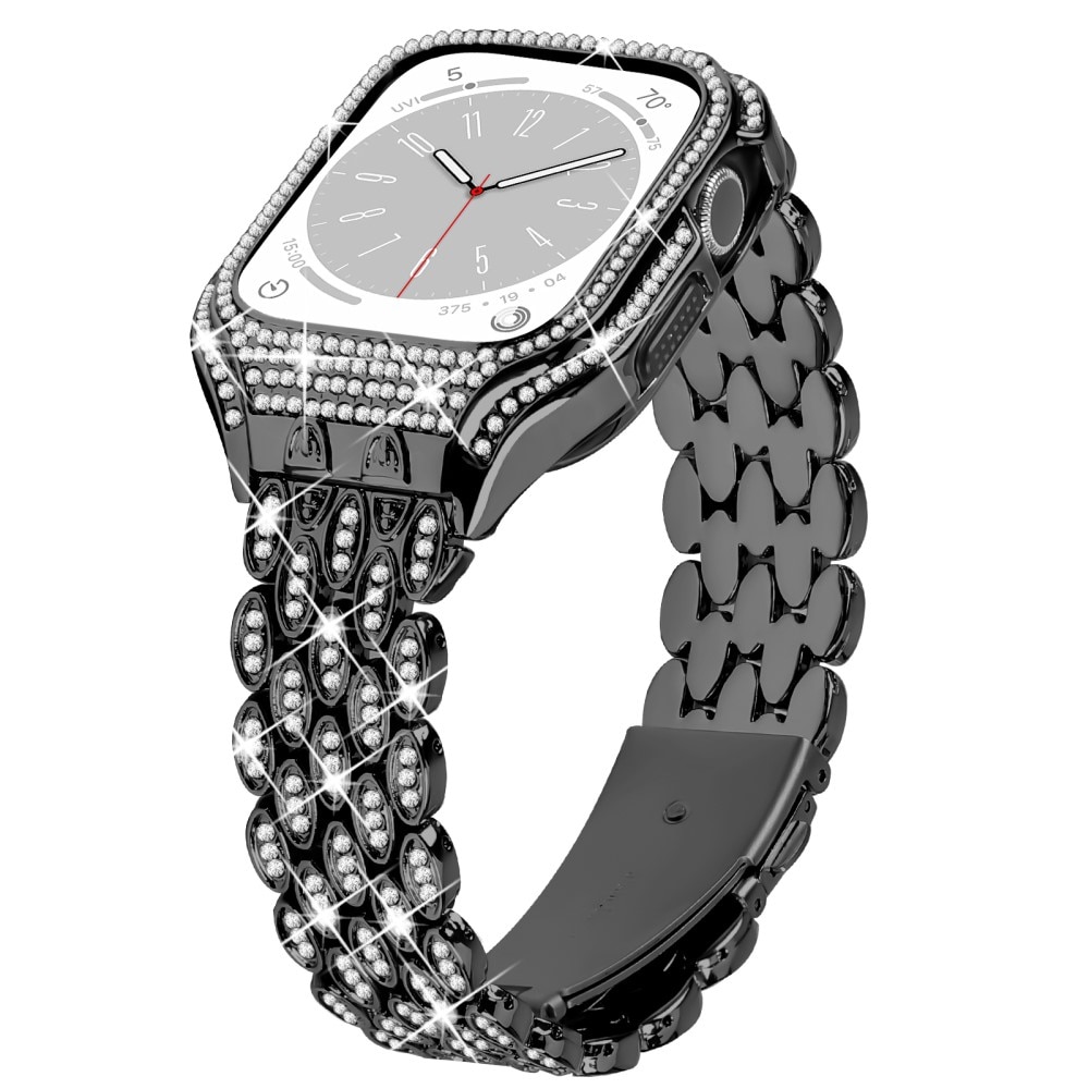 Apple Watch 41mm Rhinestone Metal Band with Case Black