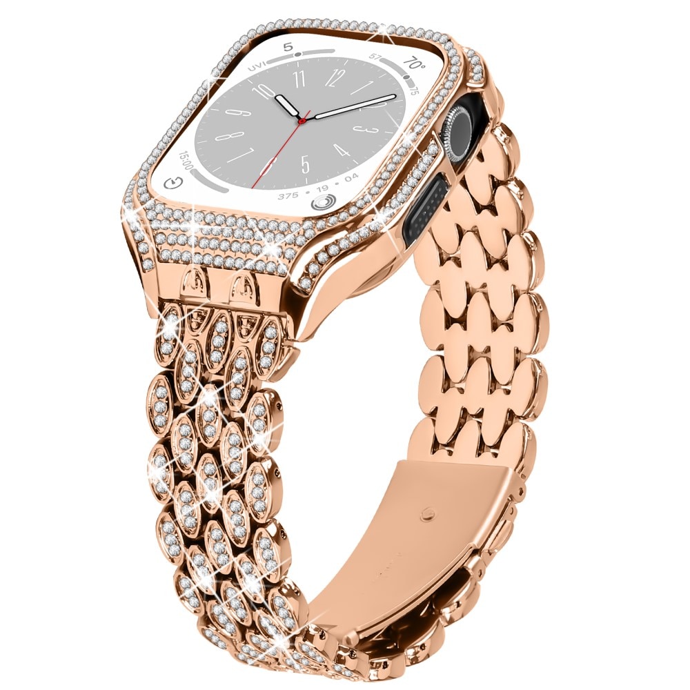Apple Watch 41mm Rhinestone Metal Band with Case Rose Gold