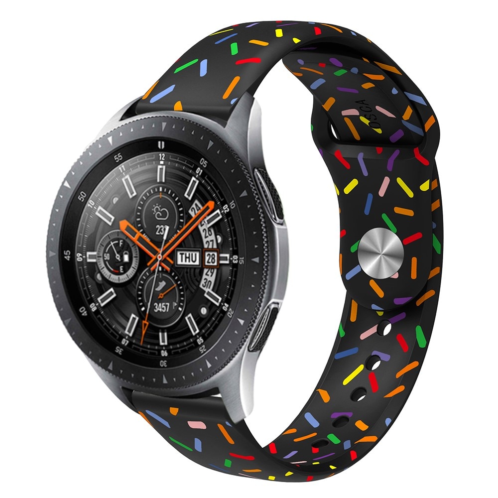Universal 22mm Silicone Band Black Sprinkles