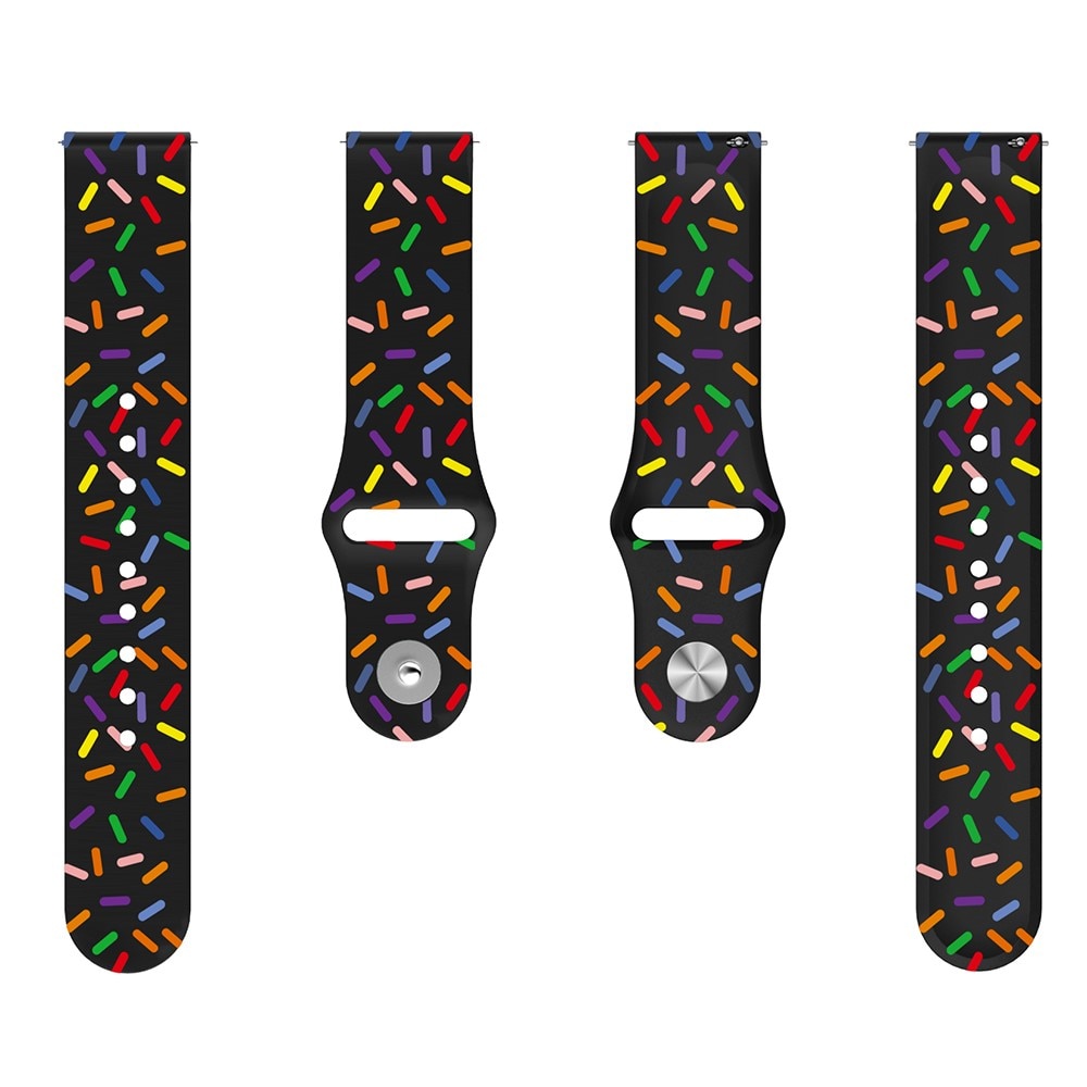 Universal 22mm Silicone Band Black Sprinkles