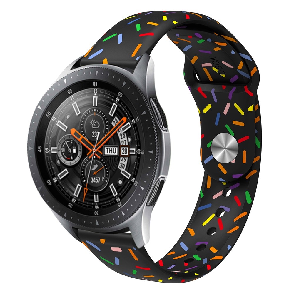 Universal 20mm Silicone Band Black Sprinkles