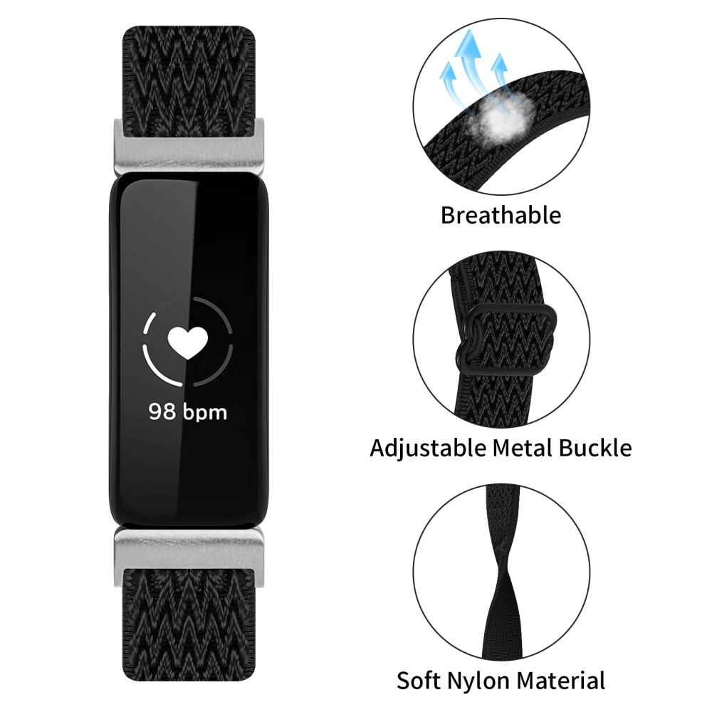 Fitbit Inspire 3 Elastic Woven Nylon Strap Black