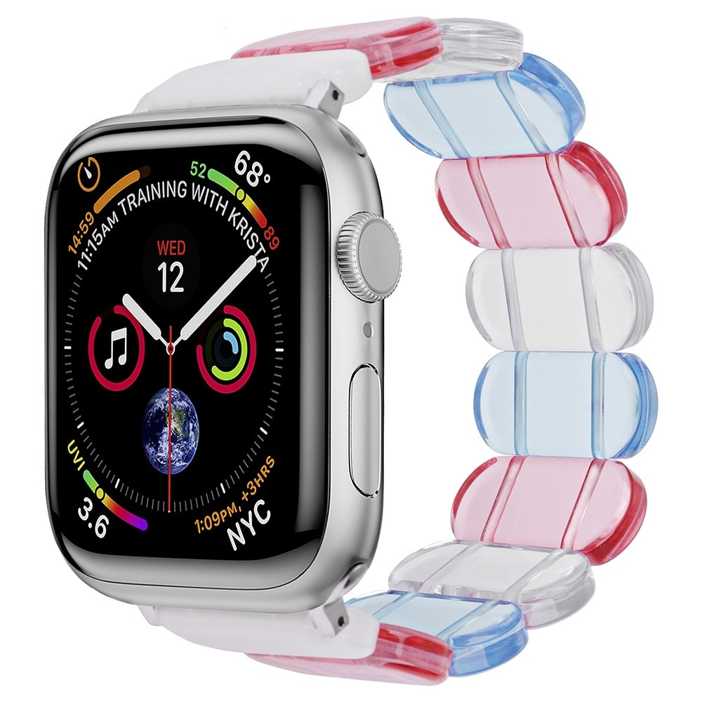 Apple Watch 45mm Series 8 Elastic Resin Band Blue/Pink