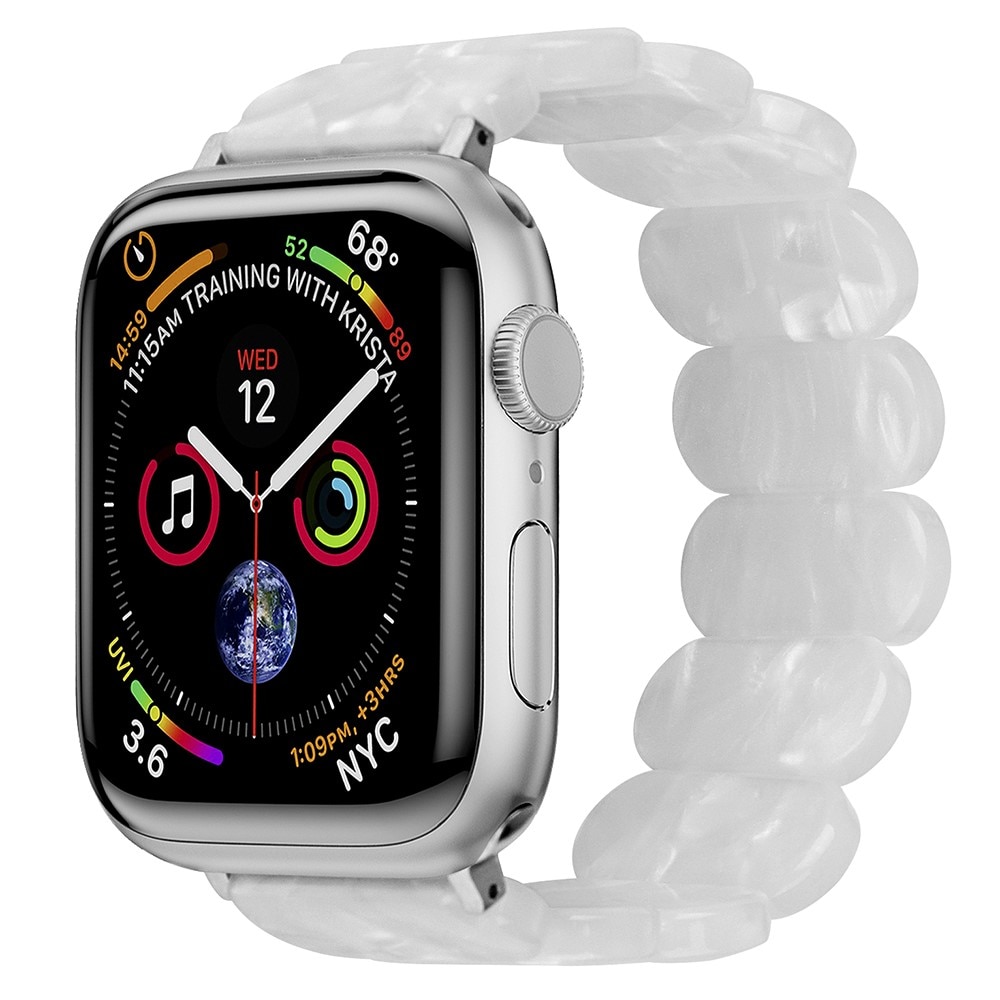 Apple Watch 44mm Elastic Resin Band Pearl White