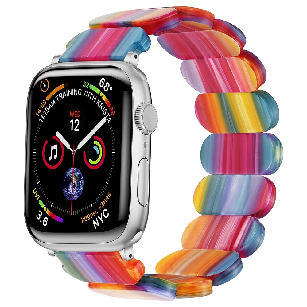 Apple Watch SE 44mm Elastic Resin Band Rainbow