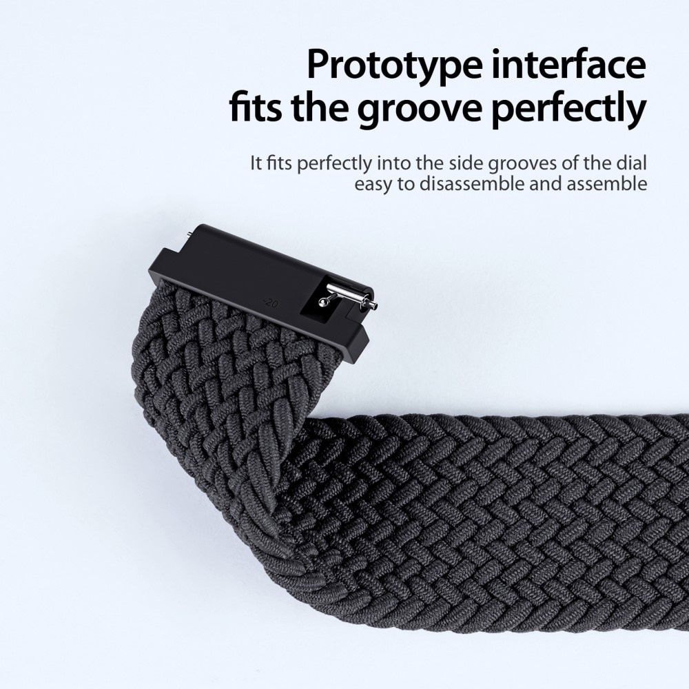 Universal 22mm Nylon Woven Strap Black