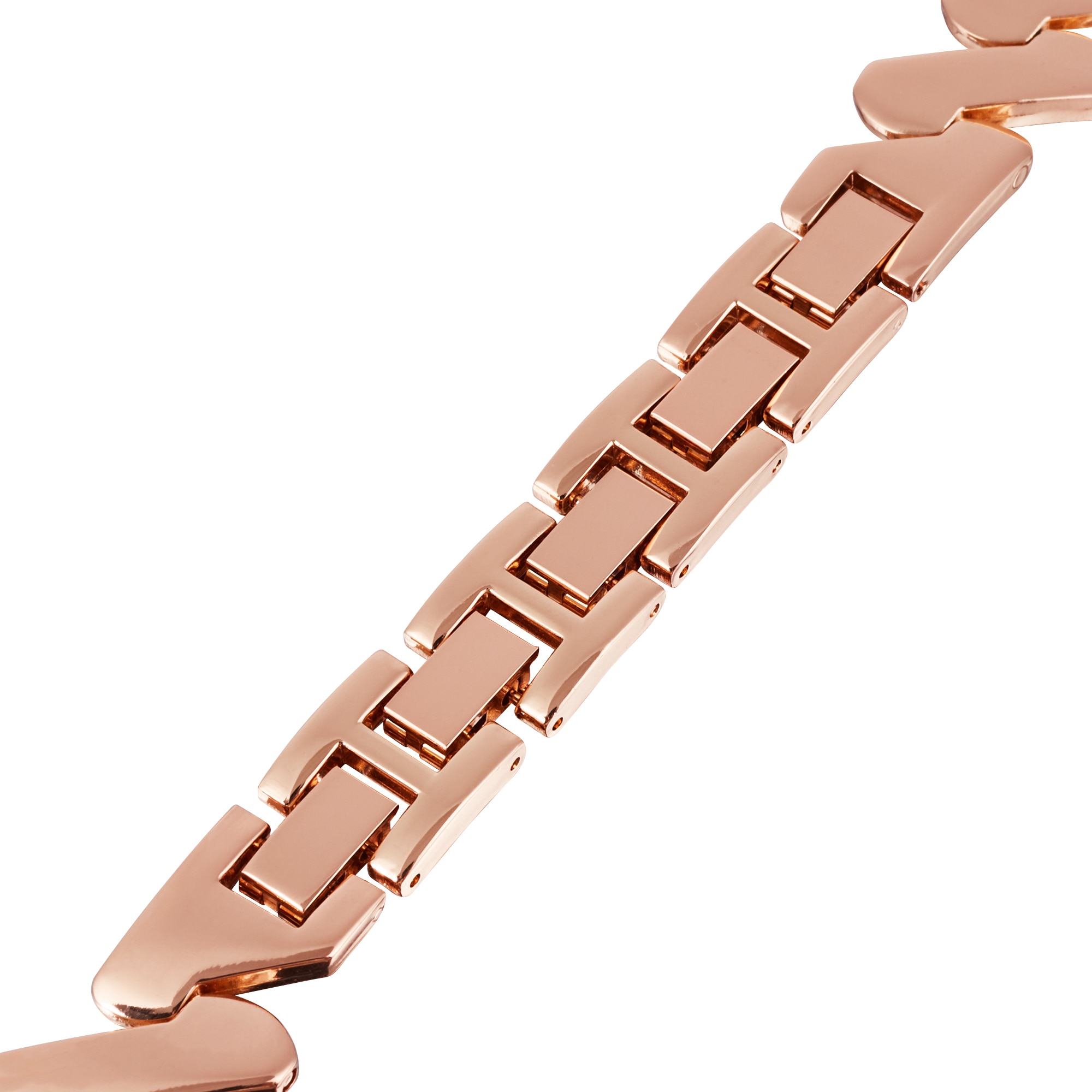 Universal 20mm Wavy Metal Bracelet Rose Gold