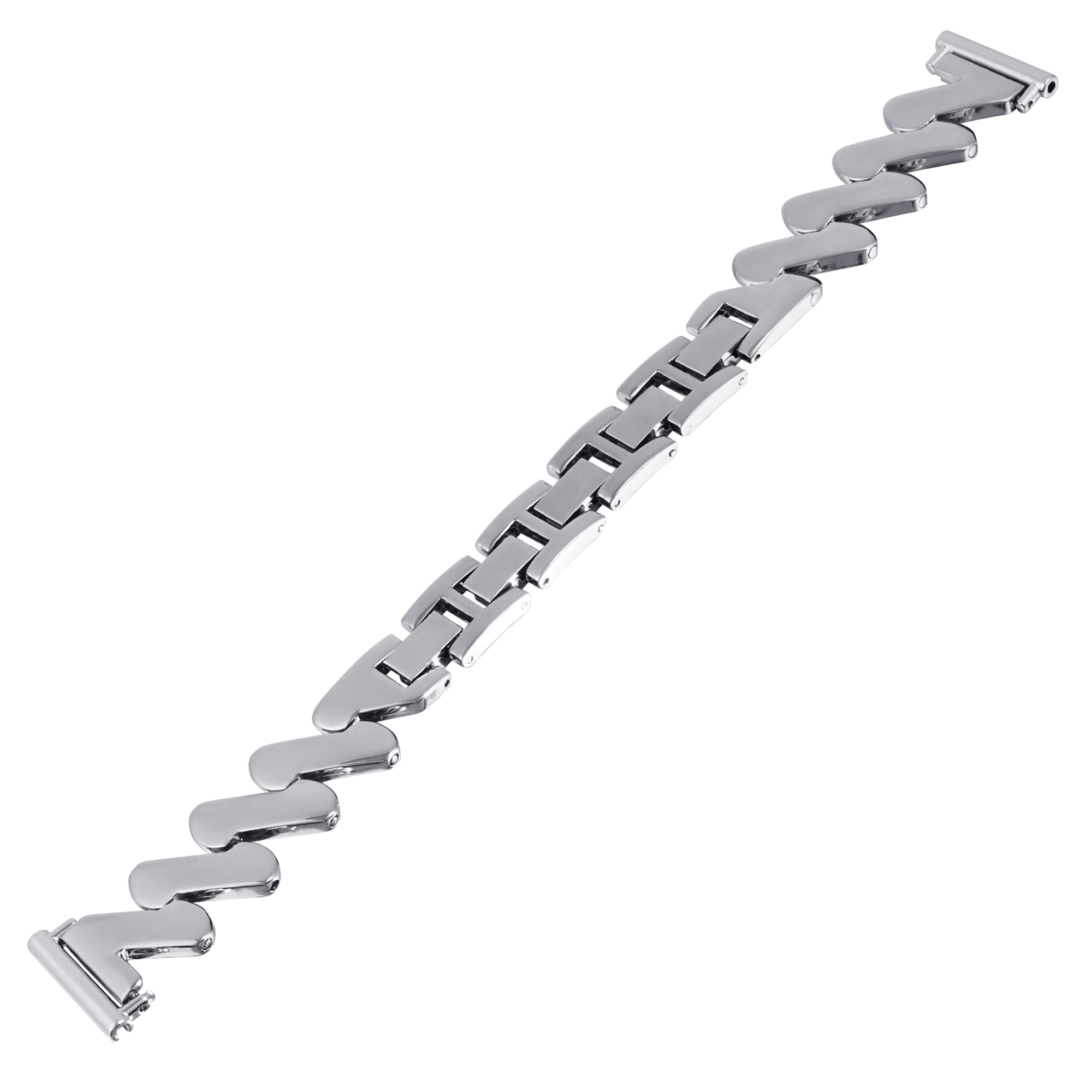 Universal 20mm Wavy Metal Bracelet Silver