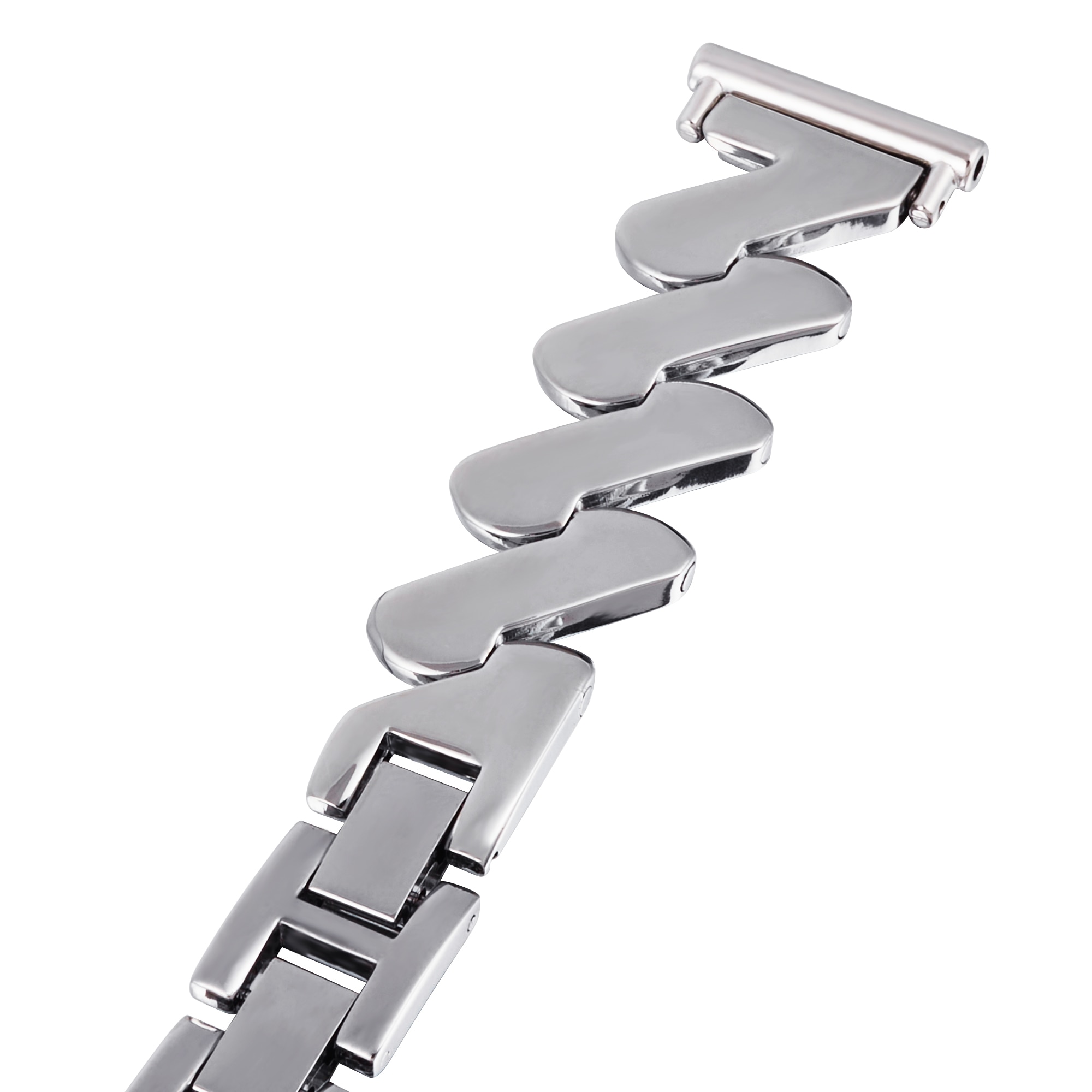 Universal 20mm Wavy Metal Bracelet Silver
