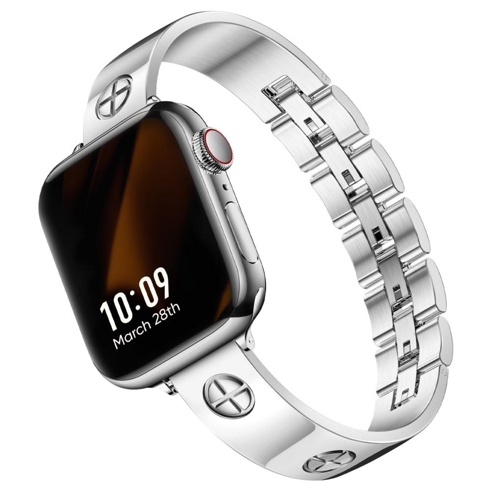 Apple Watch 41mm Series 7 Bangle Cross Bracelet Silver