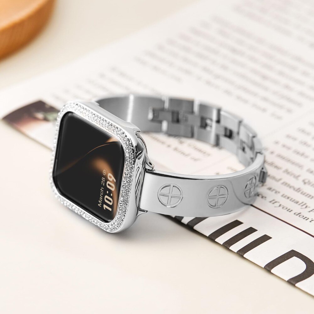 Apple Watch 41mm Series 7 Bangle Cross Bracelet Silver