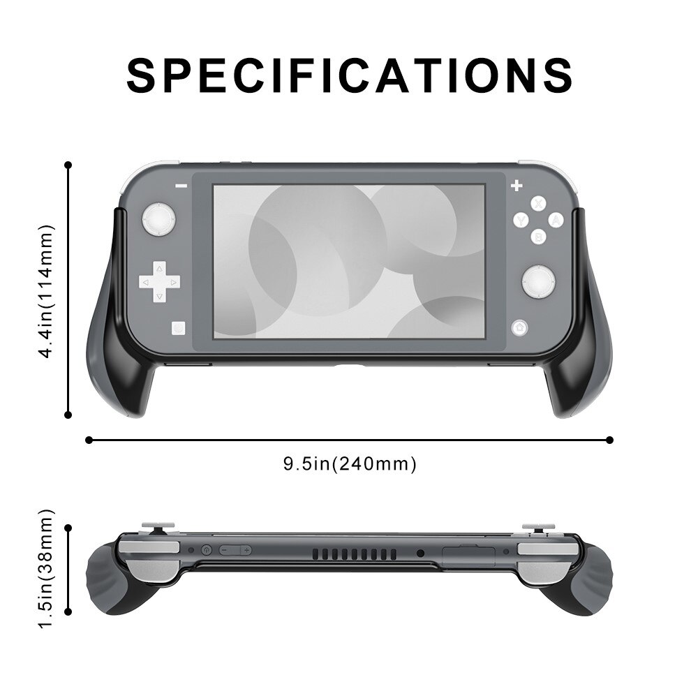 Ergonomic Handle Case Nintendo Switch Lite Grey