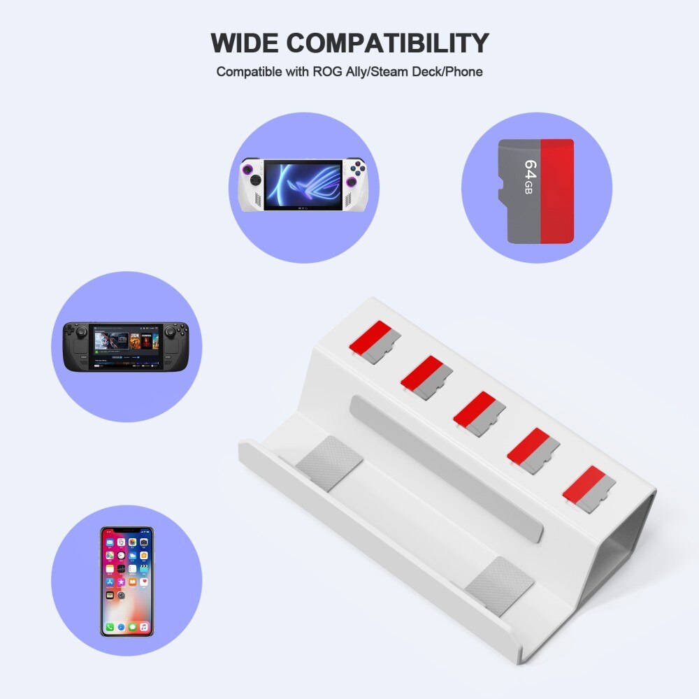 Table Stand with Memory Card Slot for Asus ROG Ally White