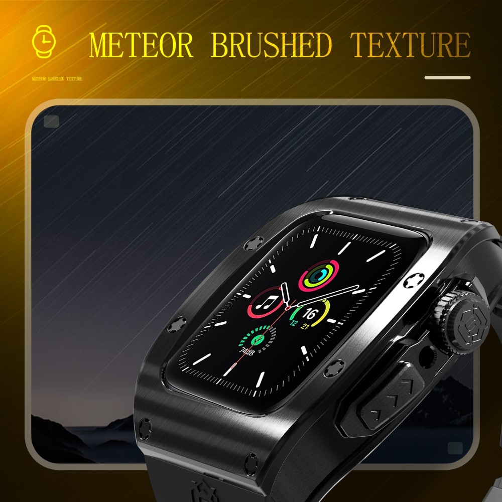 Apple Watch 45mm Series 7 High Brushed Metal Case w Strap Black