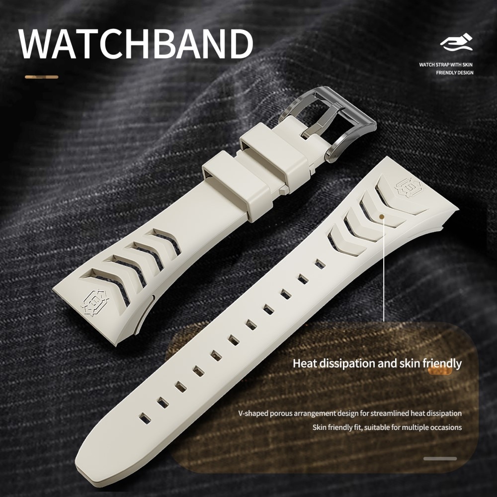 Apple Watch SE 44mm High Brushed Metal Case w Strap Steel/White