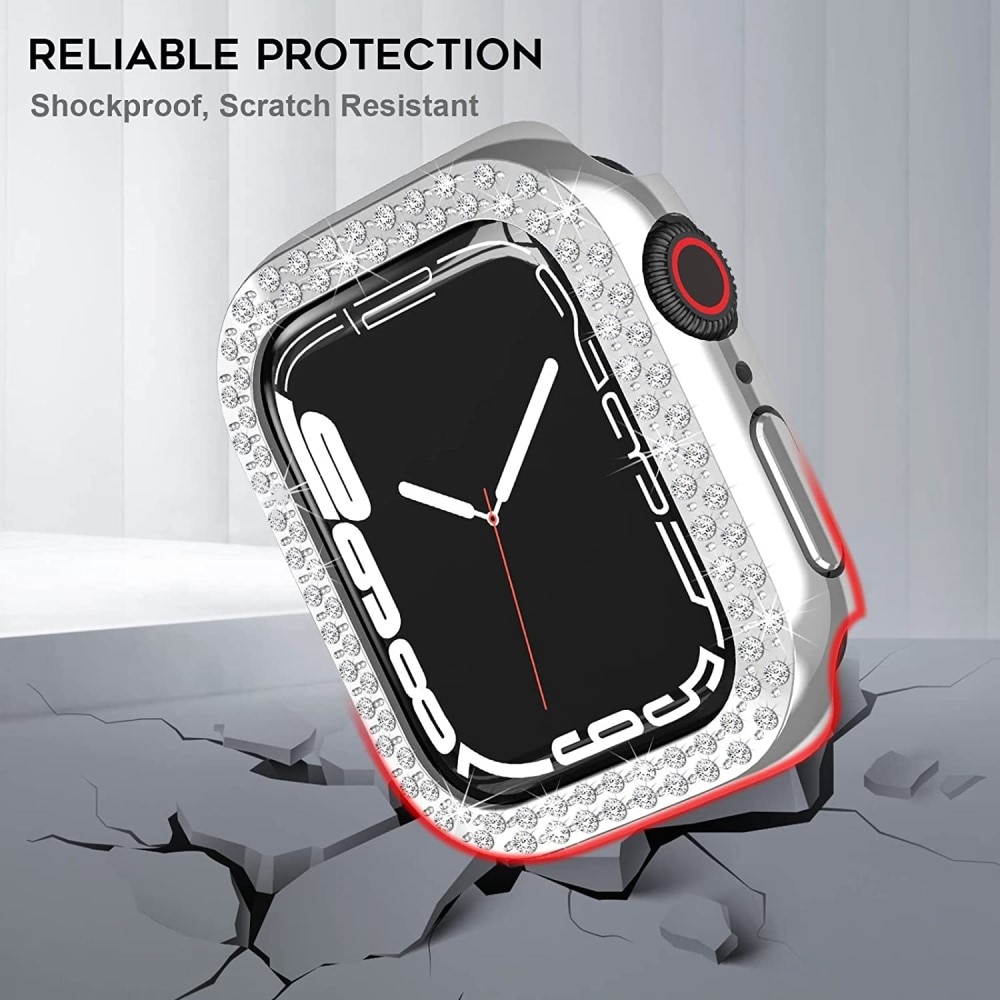 Apple Watch 41mm Series 7 Rhinestone Case Silver