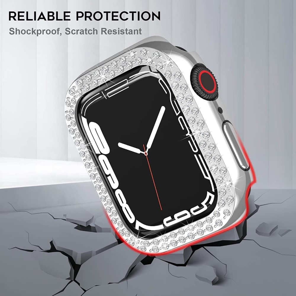 Apple Watch 41mm Series 8 Rhinestone Case Silver