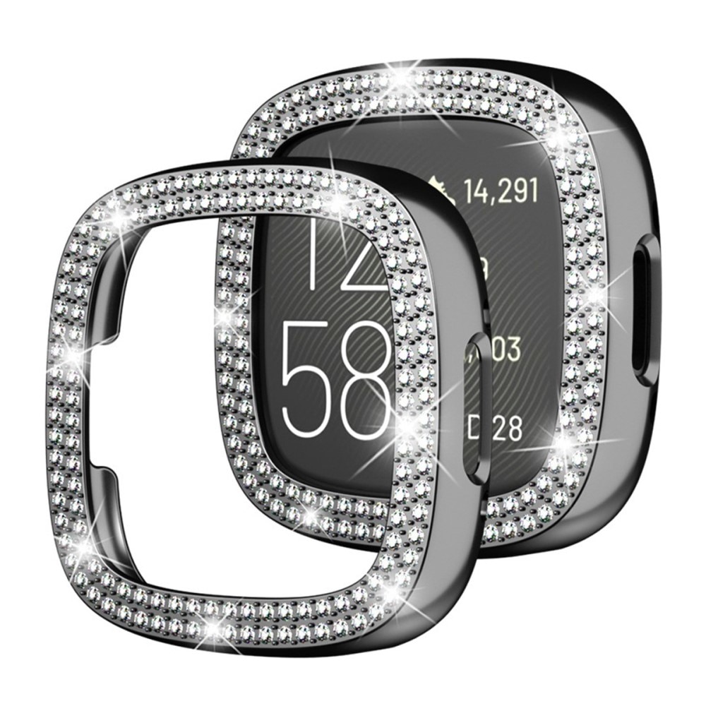 Fitbit Versa 4/Sense 2 Rhinestone Case Black