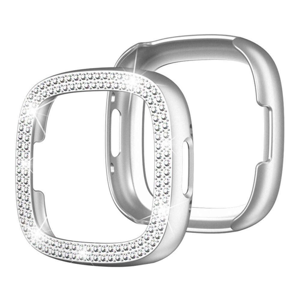 Fitbit Versa 4/Sense 2 Rhinestone Case Silver