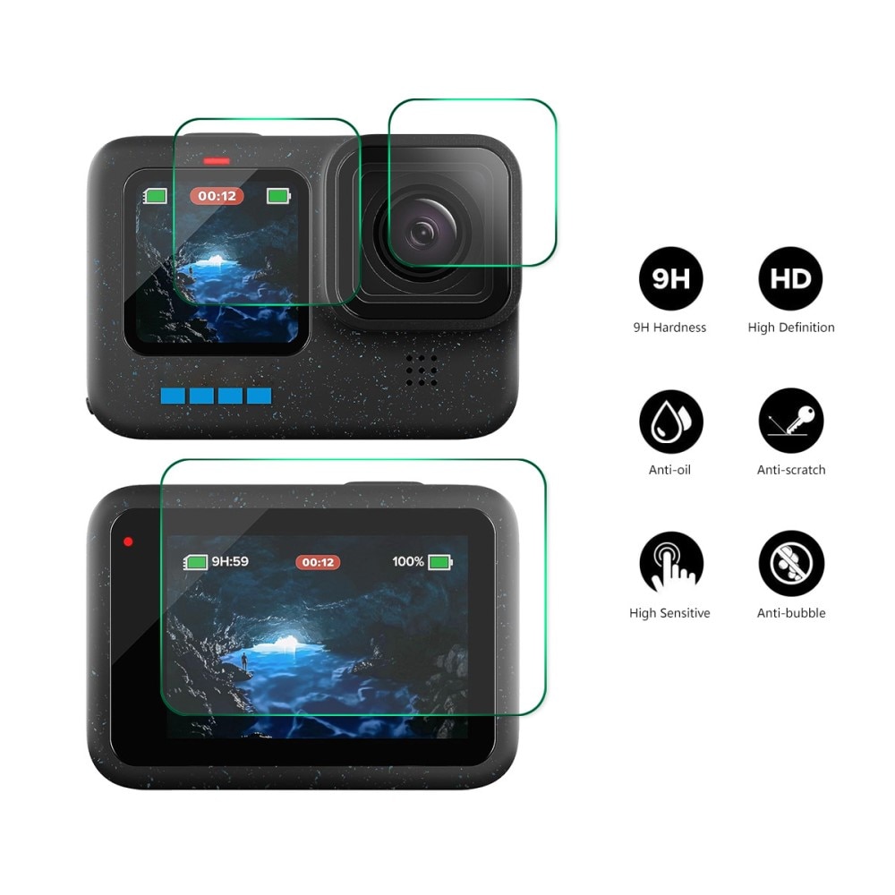 Tempered Glass Screen & Camera Protector GoPro Hero12