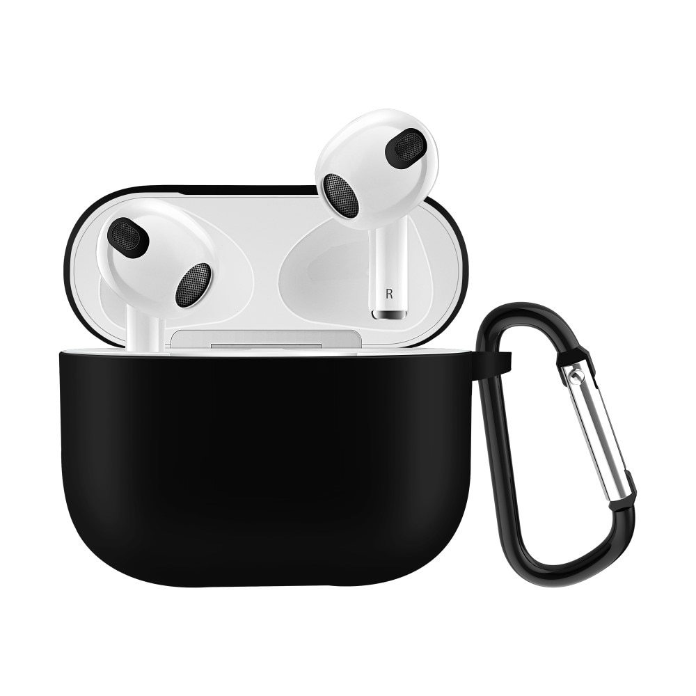 AirPods 3 Silicone Cover with Carabiner Black