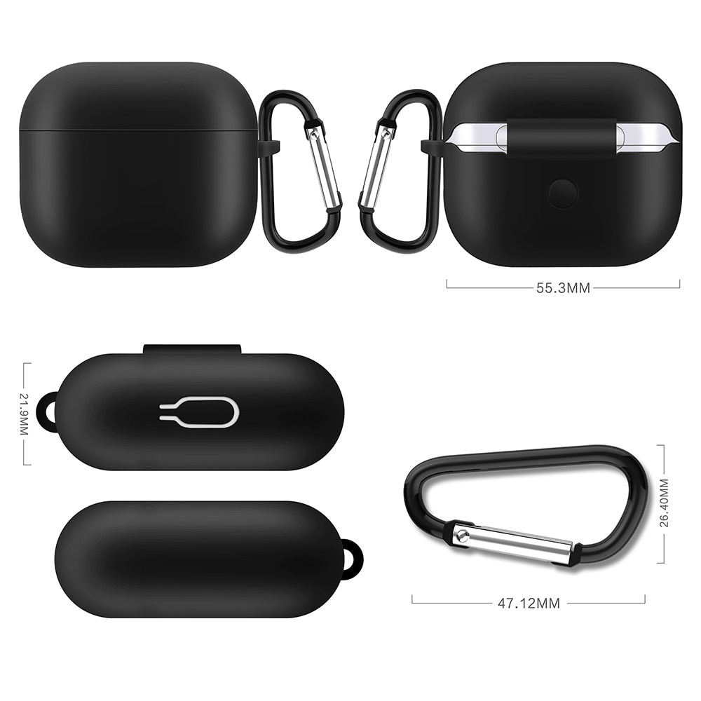 AirPods 3 Silicone Cover with Carabiner Black