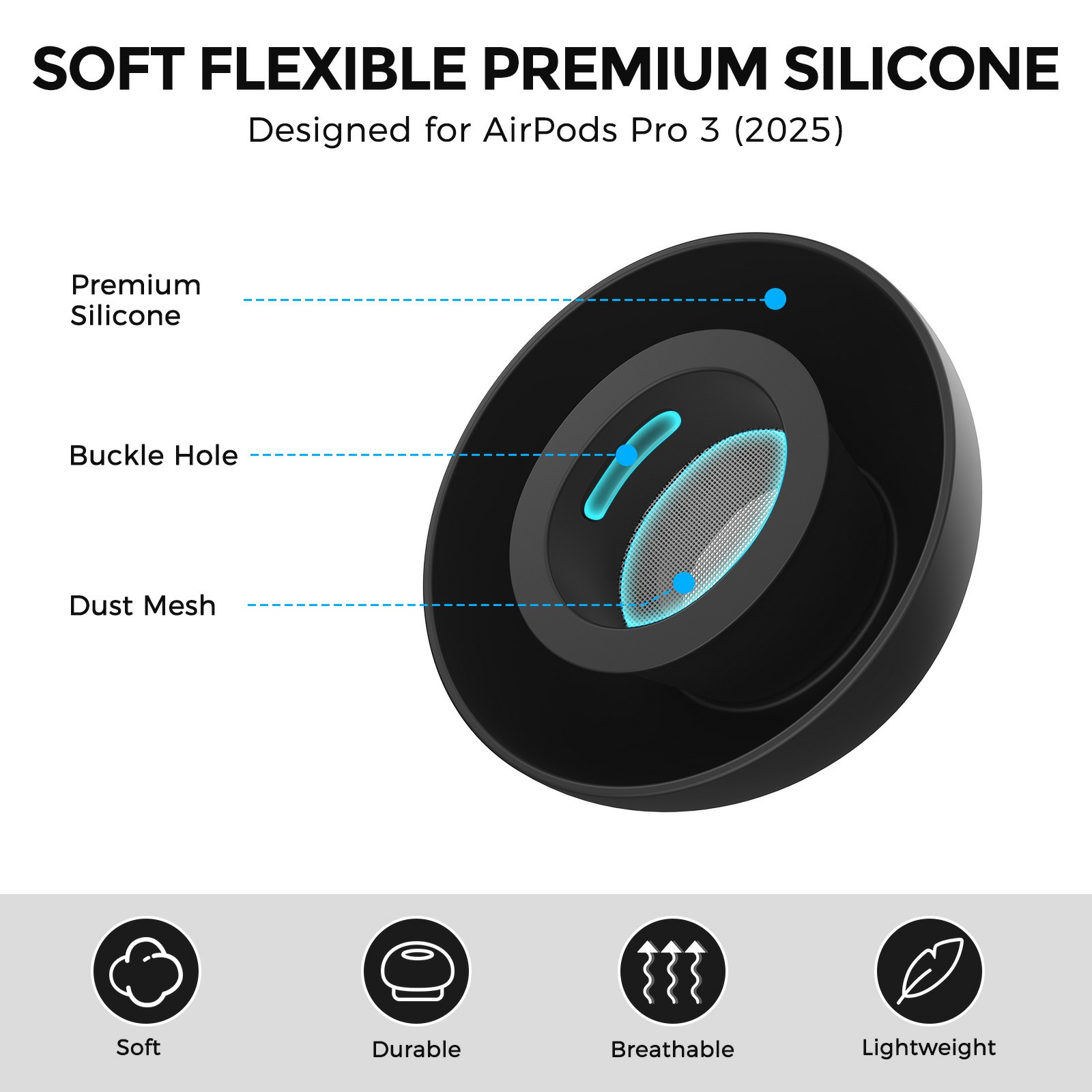 Ear Tips (3-pack) Apple AirPods Pro 3 Black