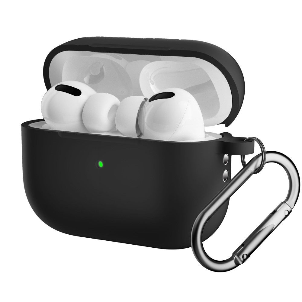 AirPods Pro 2 Silicone Cover with Carabiner Black