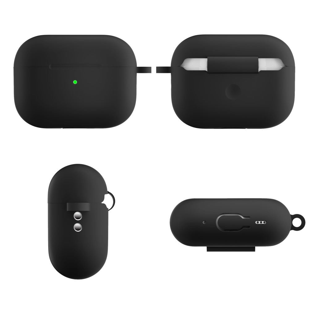 AirPods Pro 2 Silicone Cover with Carabiner Black