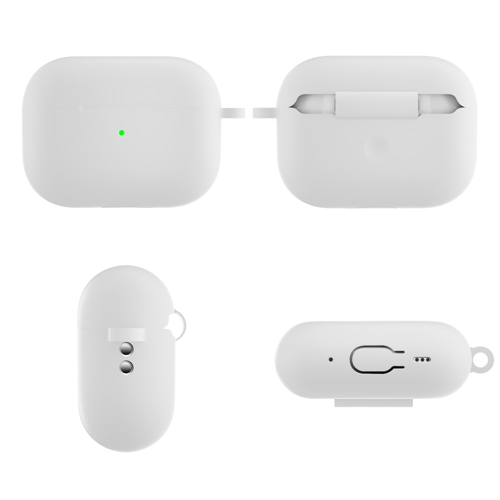 AirPods Pro 2 Silicone Cover with Carabiner White