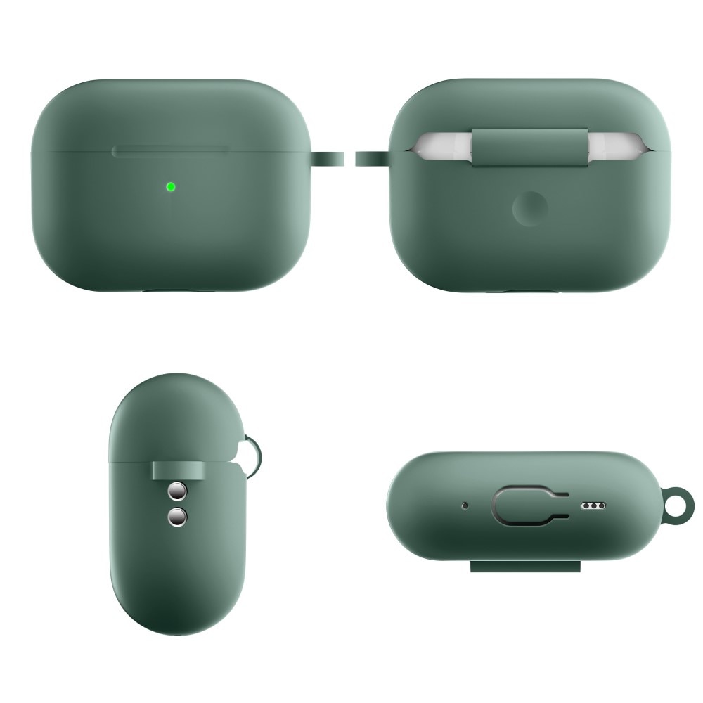 AirPods Pro 2 Silicone Cover with Carabiner Green