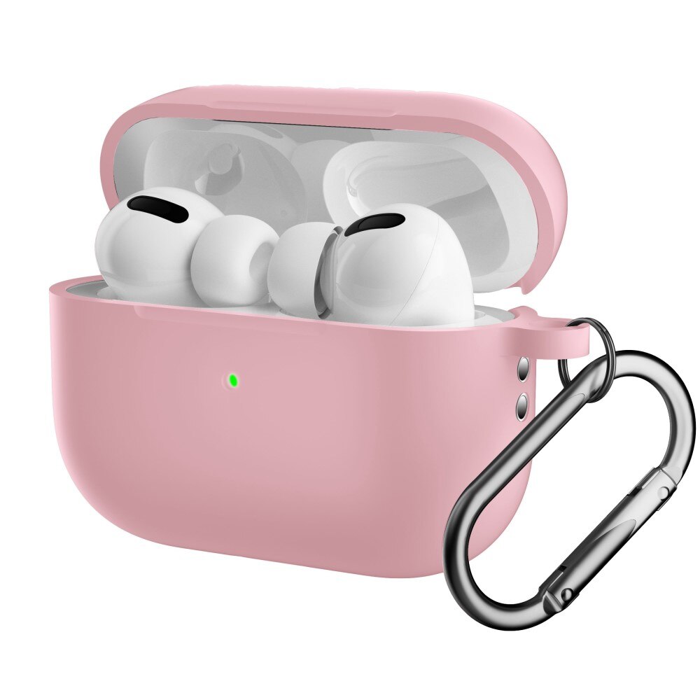 AirPods Pro 2 Silicone Cover with Carabiner Pink