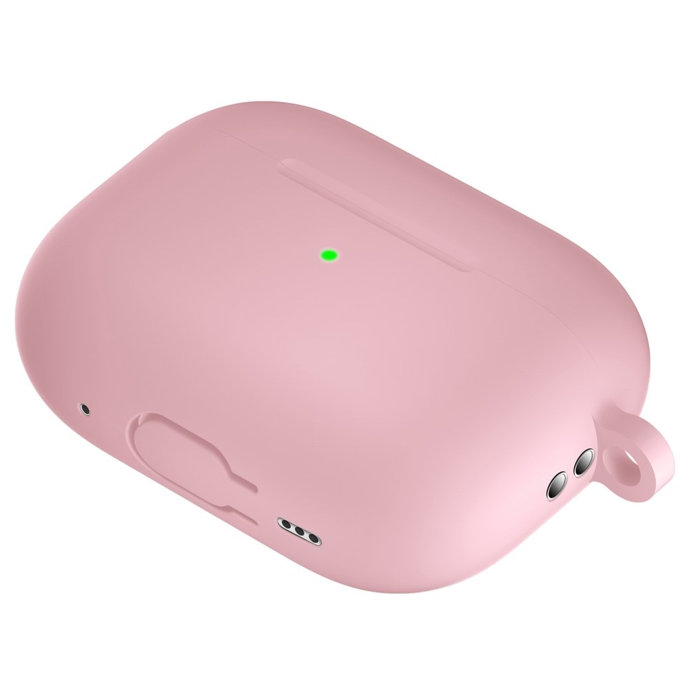 AirPods Pro 2 Silicone Cover with Carabiner Pink