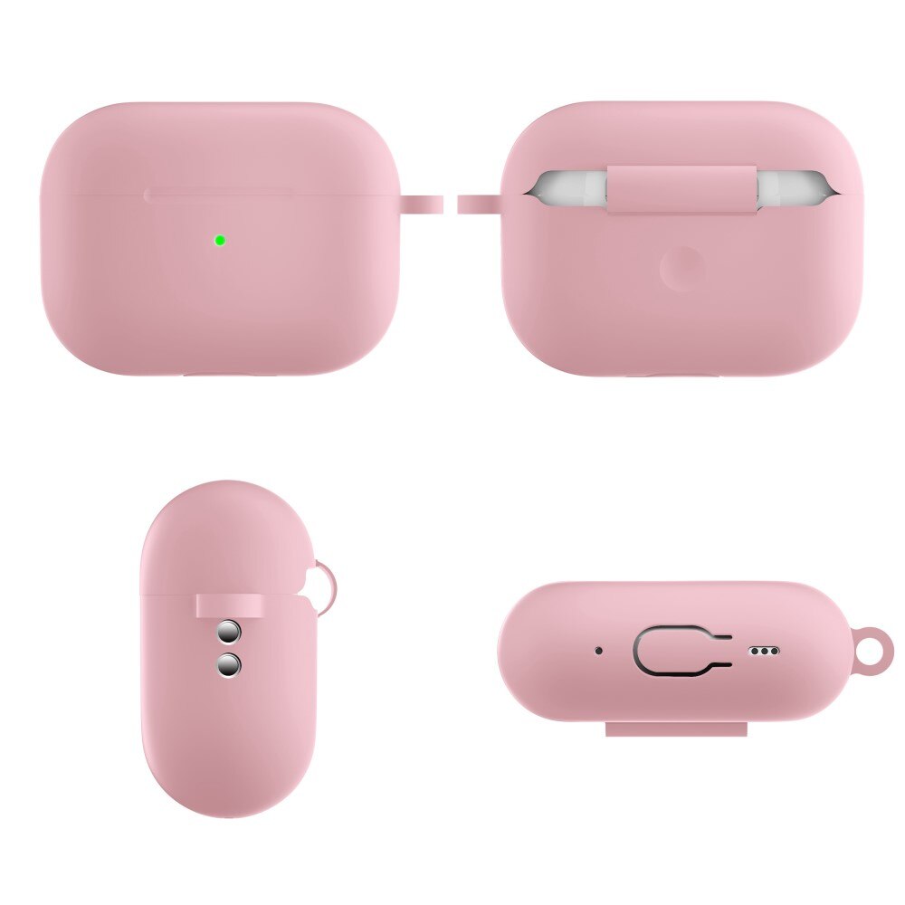 AirPods Pro 2 Silicone Cover with Carabiner Pink