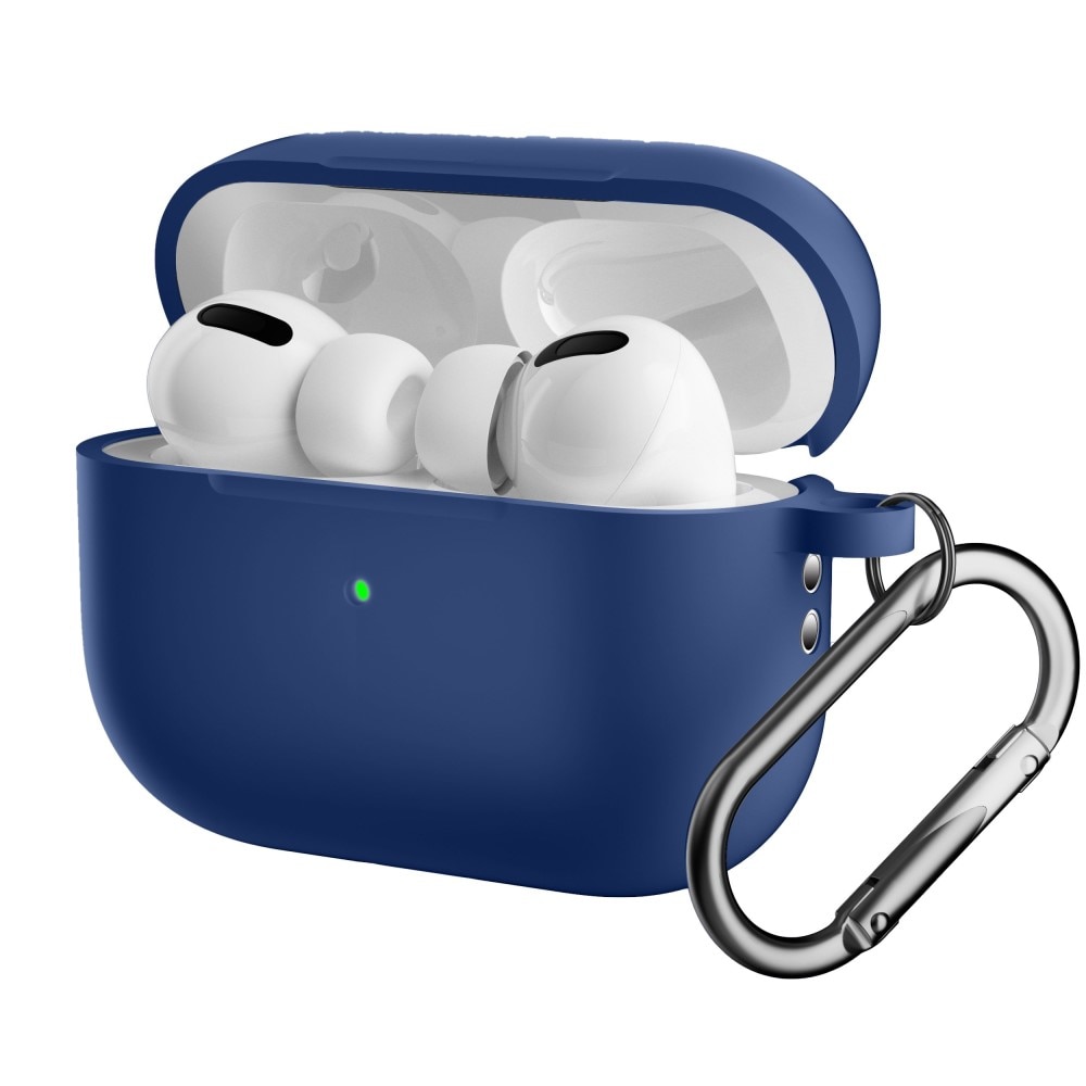 AirPods Pro 2 Silicone Cover with Carabiner Blue