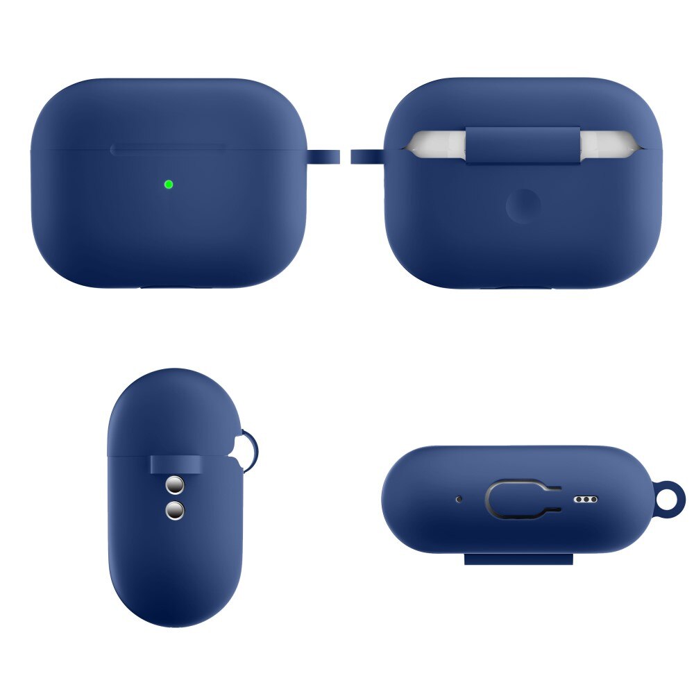 AirPods Pro 2 Silicone Cover with Carabiner Blue